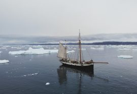 Tecla anchored Disko Bay, Greenland