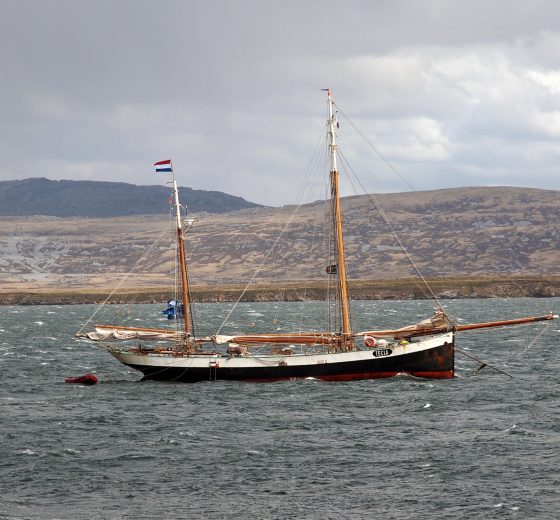 Tecla anchored East Falkland island