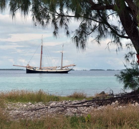 Tecla anchored Tuamotu island French Polynesia Pacific