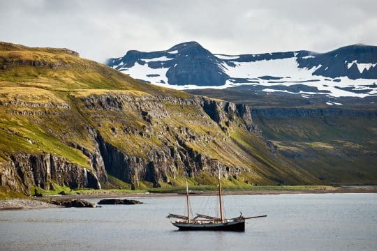 Tecla anchored at Hornvik, Iceland