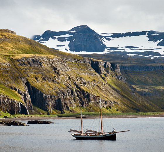 Tecla anchored at Hornvik, Iceland