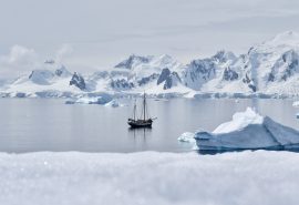 Tecla anchored at Portal Point Antarctica
