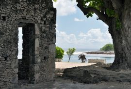 Tecla ashore on Tuamotu islands French Polynesia