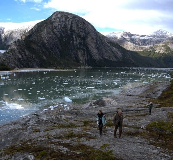 Tecla guests hiking ashore Chilean Patagonia
