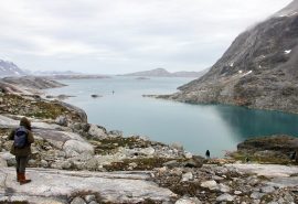 Tecla guests hiking ashore in West Greenland