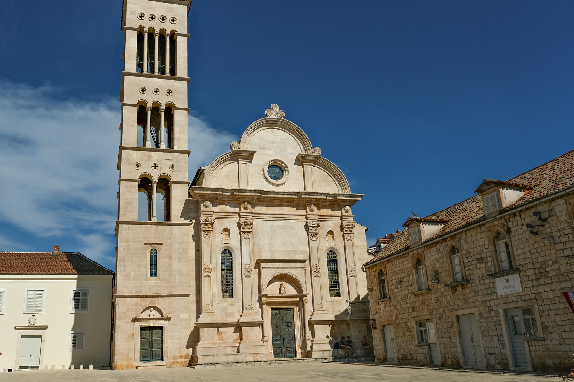 Town square, Sibernik, Croatia