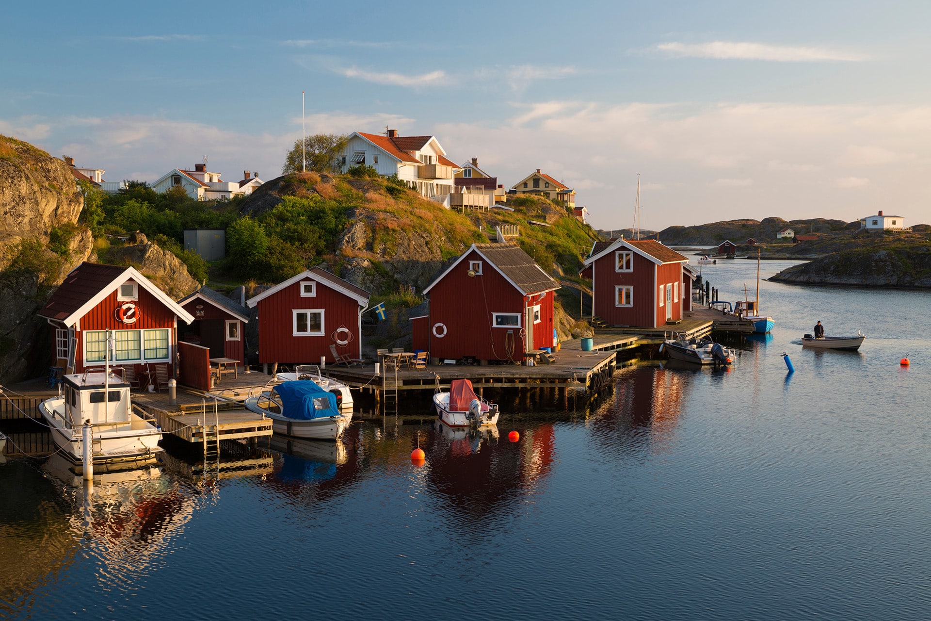 Traditional houses on the Bohuslan Coast, near Gothenburg, Sweden