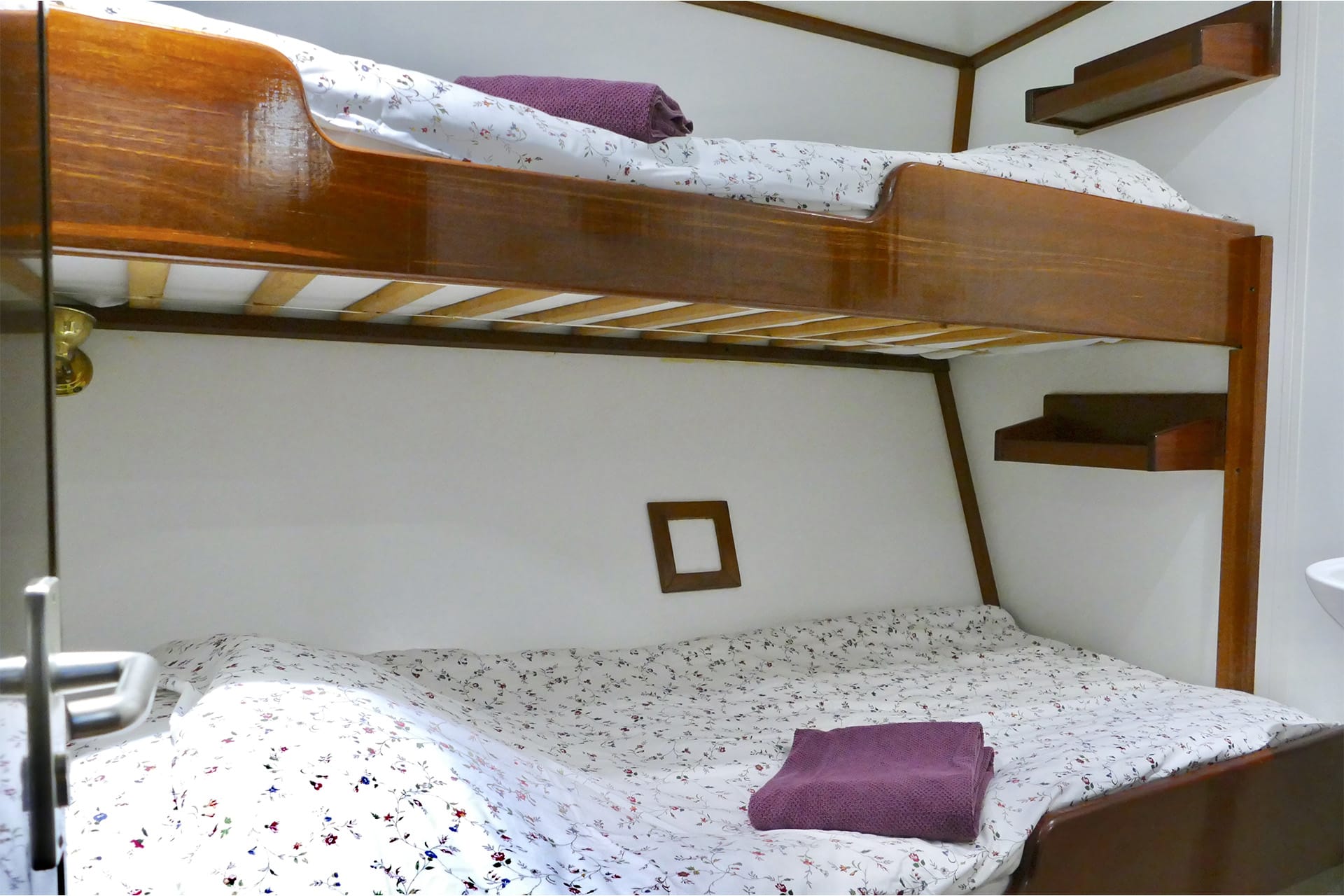 Twister alternate view of twin cabin onboard interior below deck