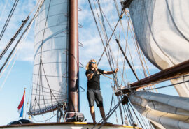 Twister crew on deck raising sails adventure sailing