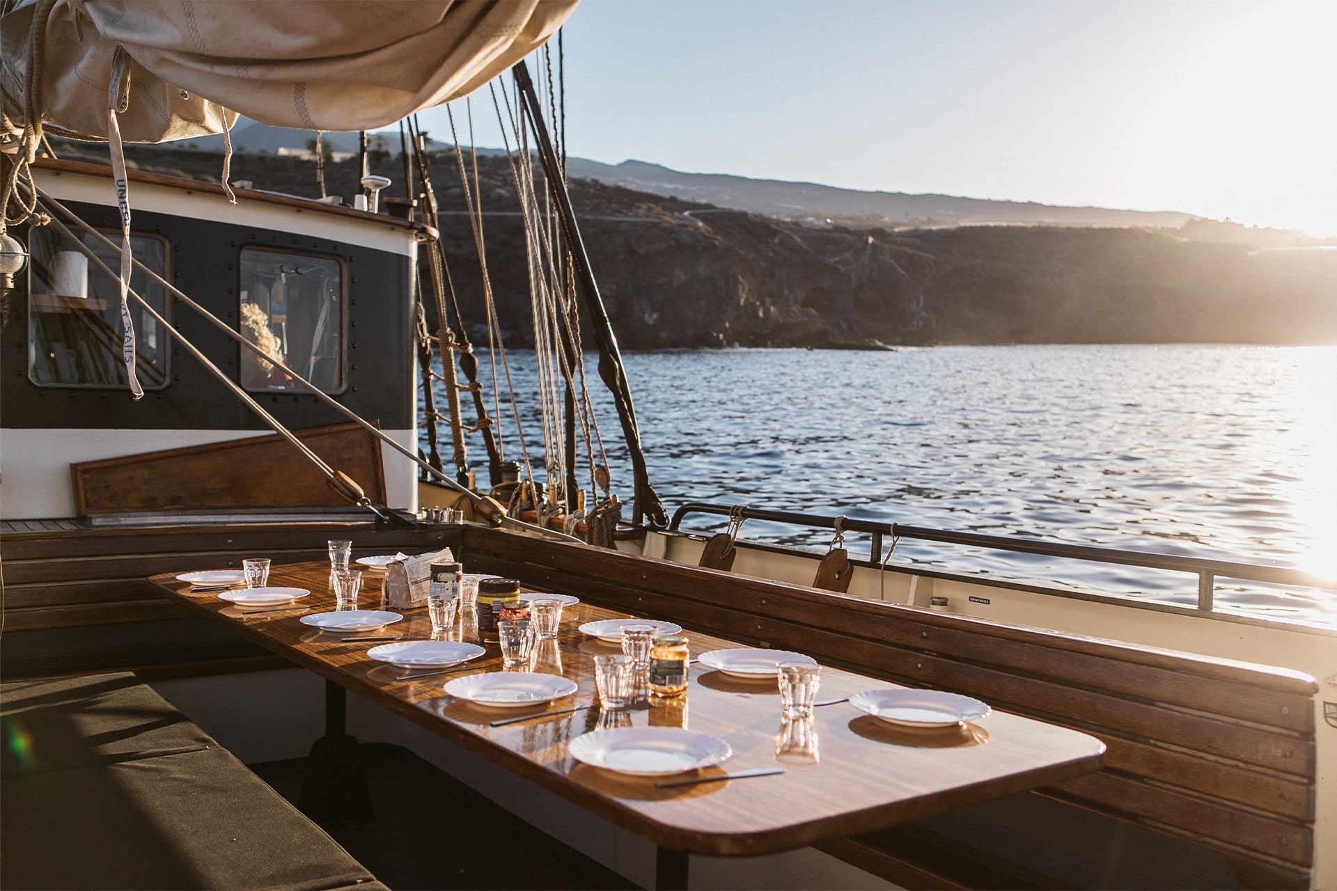 Twister dinner on deck dining aboard interior