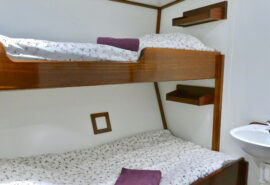 Twister twin cabin on board below deck interior