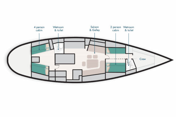Noonmark VI Deck plan information yacht