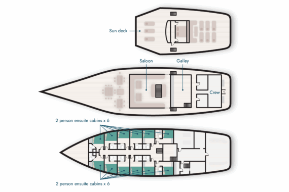 Ombak Putih pinisi boat deck plan information