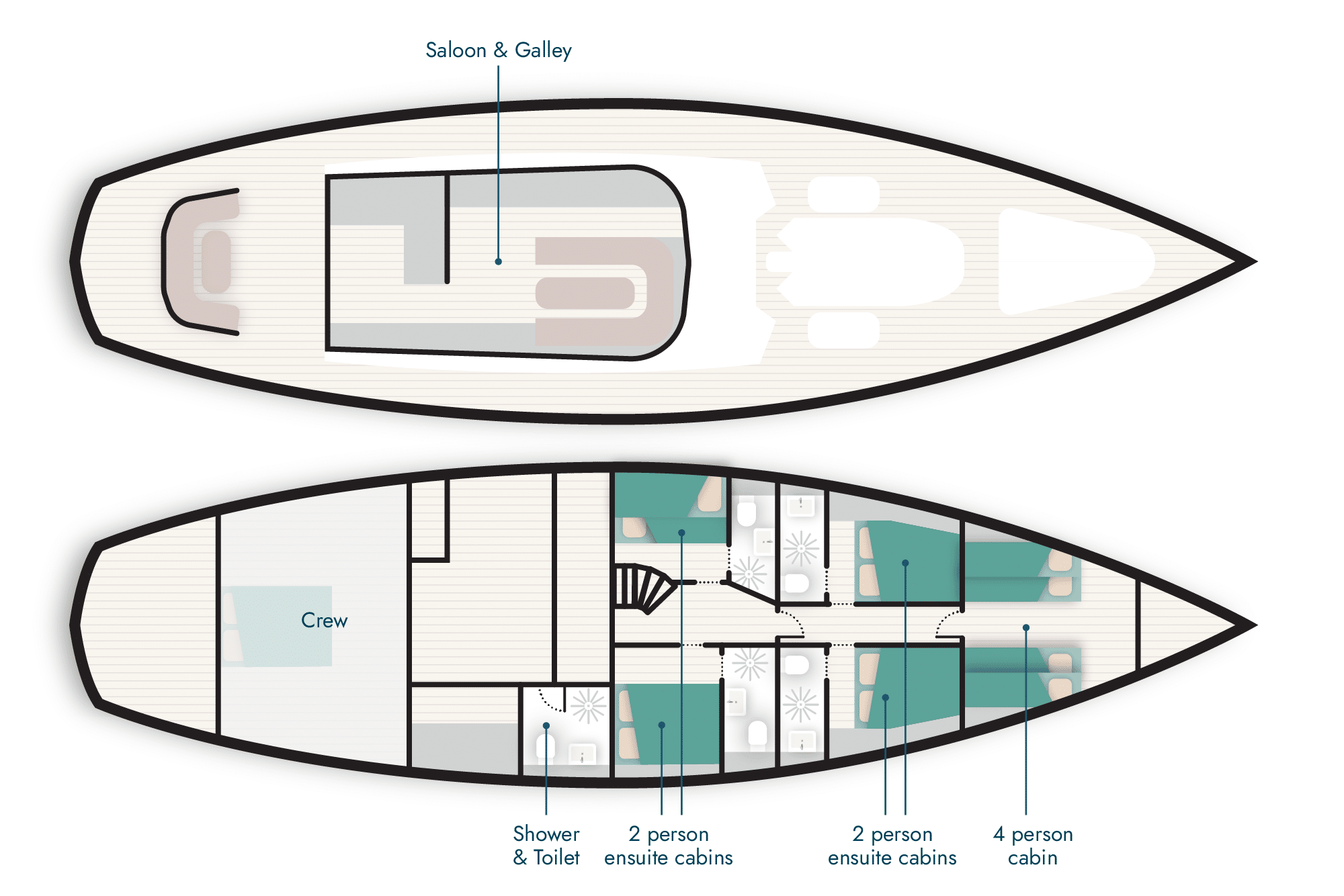 Valiente expedition yacht deck plan information