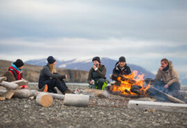 Valiente camp fire Svalbard