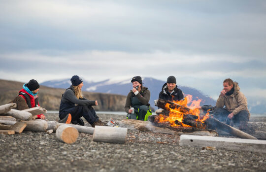 Valiente camp fire Svalbard