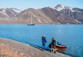 Valiente guests getting tender ashore in Arctic Svalbard