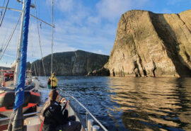 Valiente sailing in Orkney, Scotland