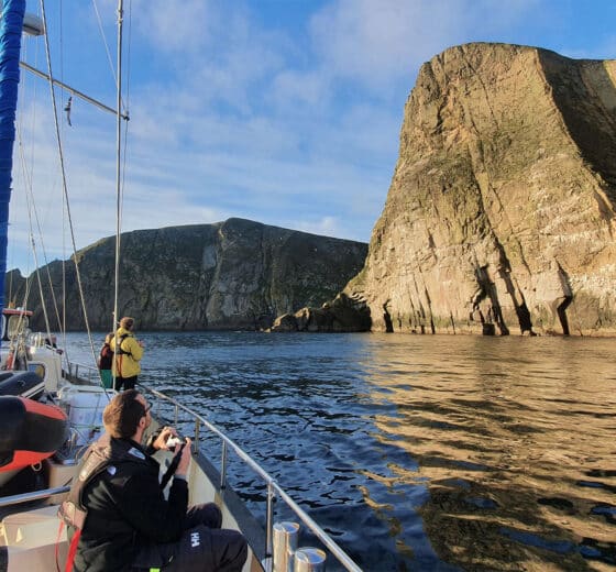 Valiente sailing in Orkney, Scotland