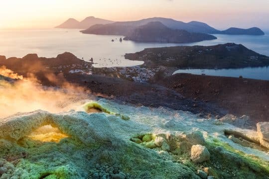 View from the island of Vulcano in the Aeolian Islands