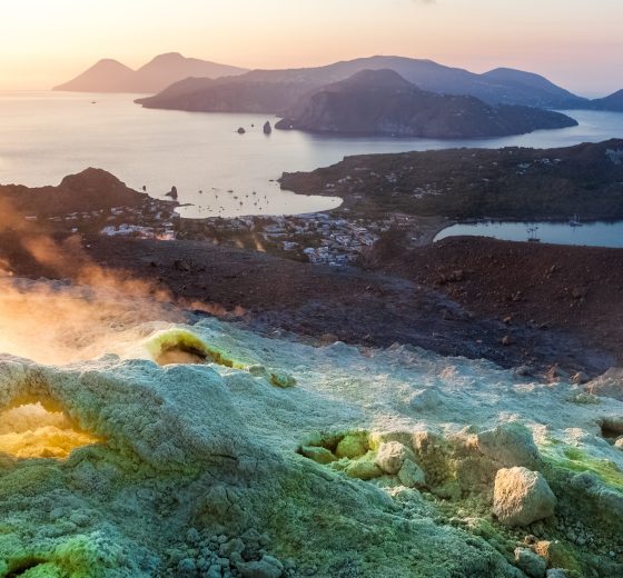 View from the island of Vulcano in the Aeolian Islands