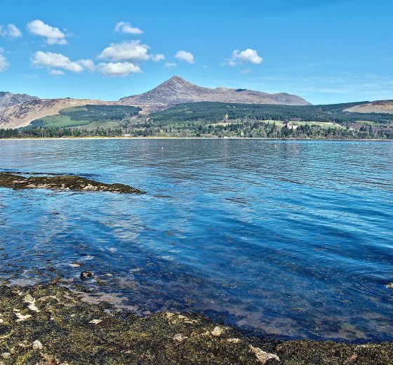 View from the shore Isle of Arran, Firth of Clyde