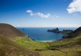View from the top of Hirta island, St Kilda sailing