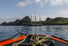 View of Blue Clipper anchored in St Kilda
