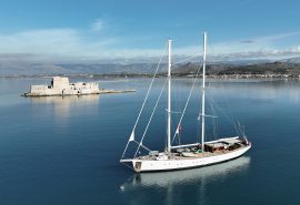 View of Kairos anchored in Greece