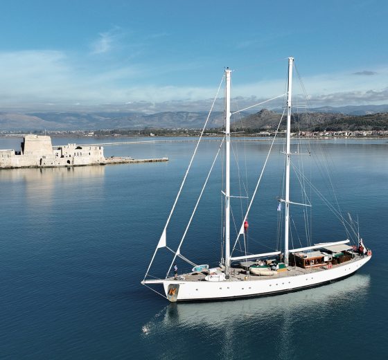 View of Kairos anchored in Greece