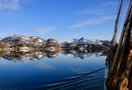 View of West Greenland from deck of Tecla