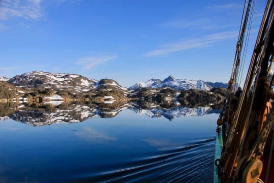 View of West Greenland from deck of Tecla
