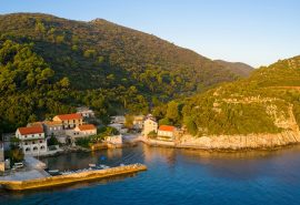 View of a port in the island of Mljet, Croatia