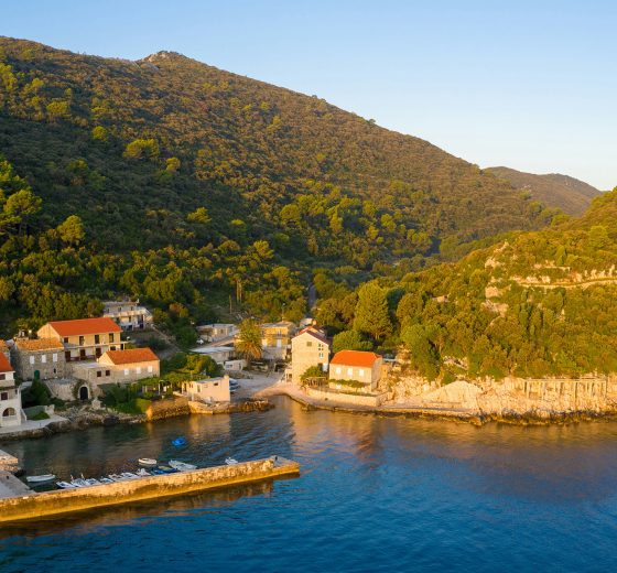 View of a port in the island of Mljet, Croatia