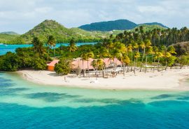 View of the beach on Martinique, Caribbean