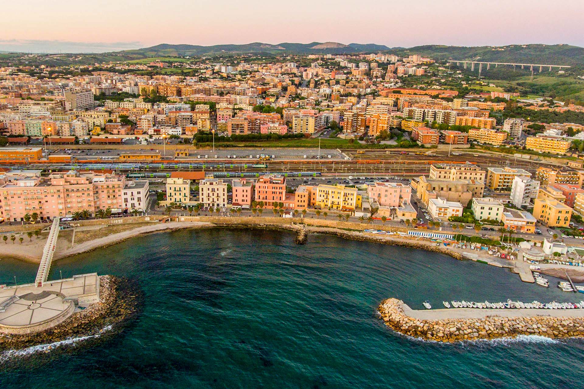 View overlooking Civitavecchia, Italy