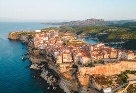 View overlooking Corsica island, France