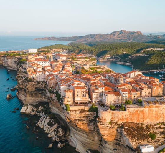 View overlooking Corsica island, France