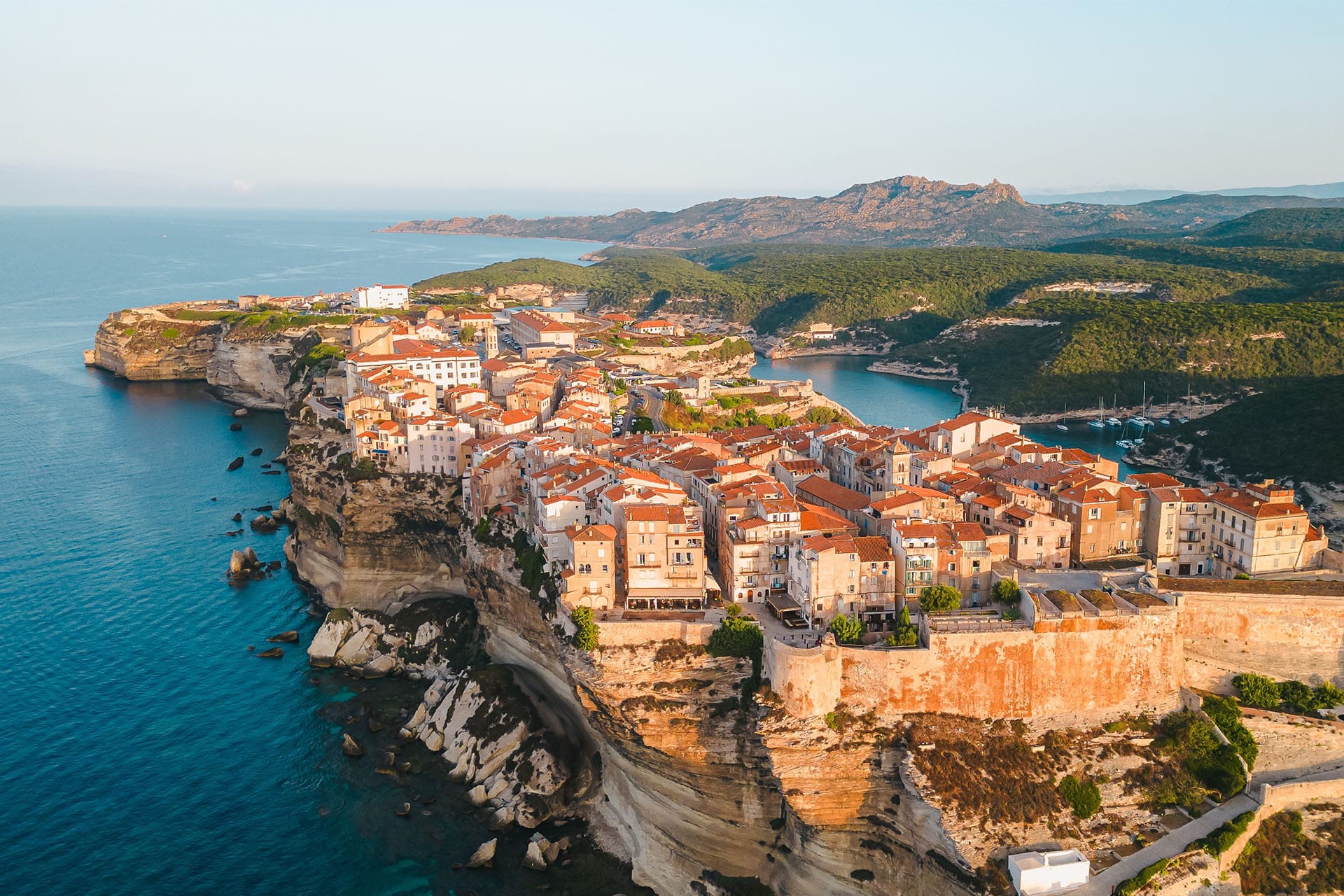 View overlooking Corsica island, France