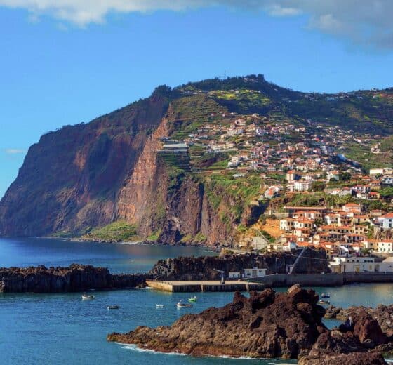 View overlooking island of Madeira, Portugal