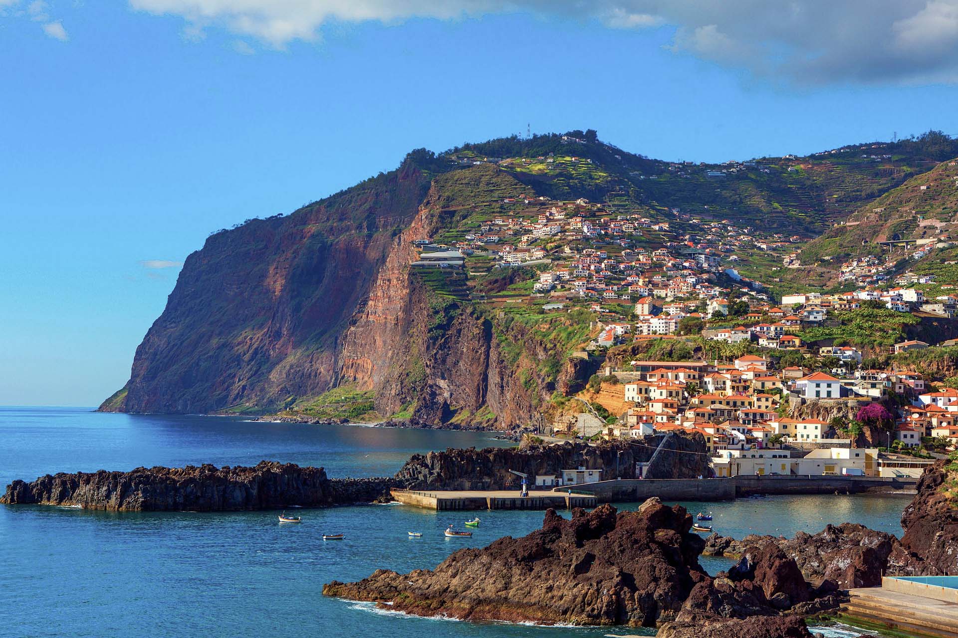 View overlooking island of Madeira, Portugal