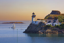 Yacht sailing in Brittany, France