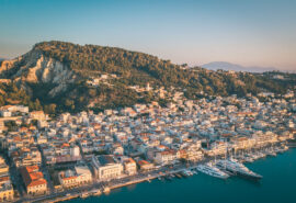 Yachts anchored at port of Zante, Zakynthos, Ionian Islands Greece