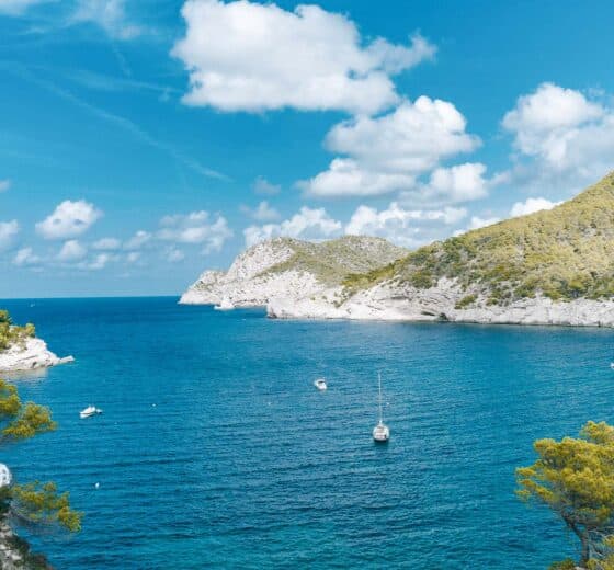 Yachts anchored in Ibiza, Spain