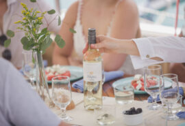 Zorba Cat guests wine lunch