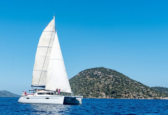 Catamaran Sailing From Saronic Islands to Naxos
