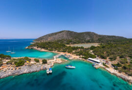 Greek island sailing holiday Zorba anchored Agistri