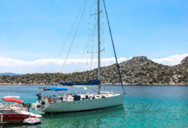 Zorba anchored Cyclades