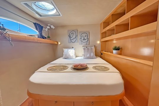 Zorba catamaran interior primary double cabin