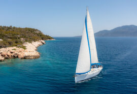 Zorba yacht Greek island sailing holiday full sails Greece